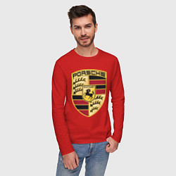 Лонгслив хлопковый мужской Porsche, цвет: красный — фото 2