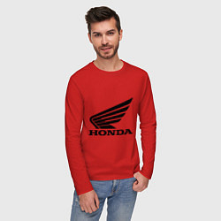 Лонгслив хлопковый мужской Honda Motor, цвет: красный — фото 2