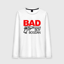 Лонгслив хлопковый мужской Bad boy Bogdan, цвет: белый