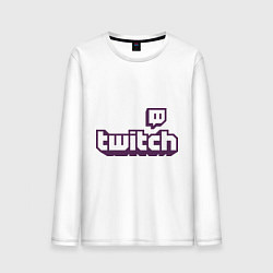 Лонгслив хлопковый мужской Twitch Logo, цвет: белый