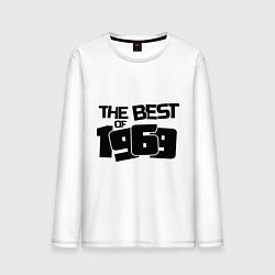 Лонгслив хлопковый мужской The best of 1969, цвет: белый