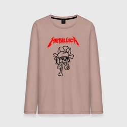 Лонгслив хлопковый мужской Metallica: Pushead Skull, цвет: пыльно-розовый
