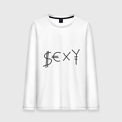 Лонгслив хлопковый мужской Sexy Money, цвет: белый