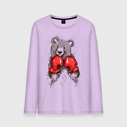Лонгслив хлопковый мужской Bear Boxing цвета лаванда — фото 1