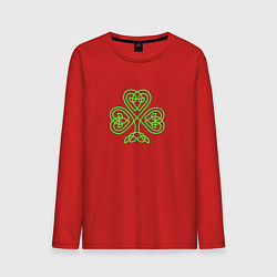 Лонгслив хлопковый мужской Celtic сlover цвета красный — фото 1