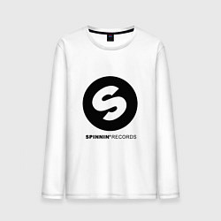 Лонгслив хлопковый мужской Spinnin records, цвет: белый