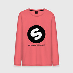 Лонгслив хлопковый мужской Spinnin records, цвет: коралловый