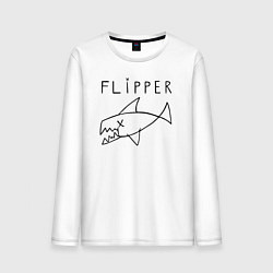 Лонгслив хлопковый мужской Flipper, цвет: белый