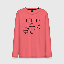 Лонгслив хлопковый мужской Flipper, цвет: коралловый