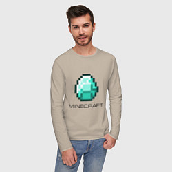 Лонгслив хлопковый мужской Minecraft Diamond, цвет: миндальный — фото 2