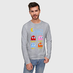 Лонгслив хлопковый мужской Pac-Man: Usual Suspects, цвет: меланж — фото 2