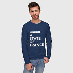 Лонгслив хлопковый мужской Together in A State of Trance, цвет: тёмно-синий — фото 2