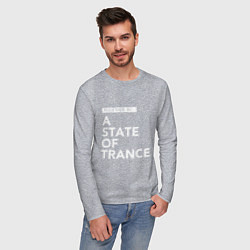 Лонгслив хлопковый мужской Together in A State of Trance, цвет: меланж — фото 2