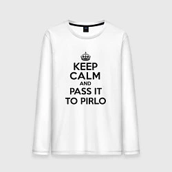 Лонгслив хлопковый мужской Keep Calm & Pass It To Pirlo, цвет: белый