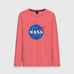 Лонгслив хлопковый мужской NASA: Logo, цвет: коралловый