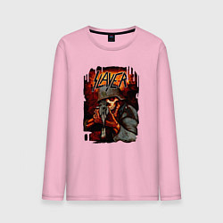 Лонгслив хлопковый мужской Slayer Zombie, цвет: светло-розовый