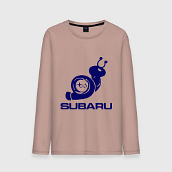 Лонгслив хлопковый мужской Subaru, цвет: пыльно-розовый