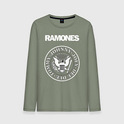 Лонгслив хлопковый мужской Ramones, цвет: авокадо