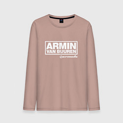 Лонгслив хлопковый мужской Armin van Buuren, цвет: пыльно-розовый