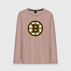 Лонгслив хлопковый мужской Boston Bruins, цвет: пыльно-розовый