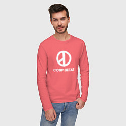Лонгслив хлопковый мужской G Dragon: Coup D'etat, цвет: коралловый — фото 2