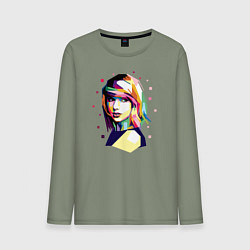 Лонгслив хлопковый мужской Taylor Swift Art, цвет: авокадо