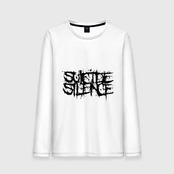 Лонгслив хлопковый мужской Suicide Silence: Venom, цвет: белый