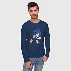 Лонгслив хлопковый мужской Sonic the Hedgehog, цвет: тёмно-синий — фото 2