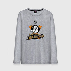 Лонгслив хлопковый мужской NHL: Anaheim Ducks, цвет: меланж