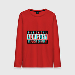 Лонгслив хлопковый мужской Parental advisory, цвет: красный