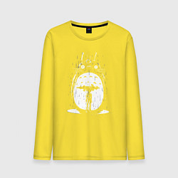 Лонгслив хлопковый мужской Totoro in rain, цвет: желтый
