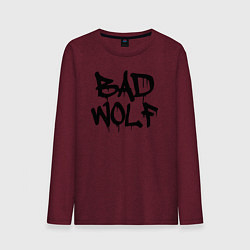 Лонгслив хлопковый мужской Bad Wolf цвета меланж-бордовый — фото 1