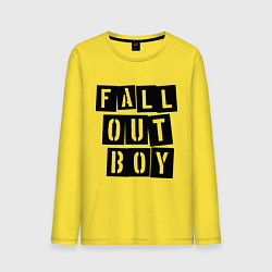 Лонгслив хлопковый мужской Fall Out Boy: Words цвета желтый — фото 1