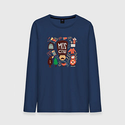 Лонгслив хлопковый мужской Moscow Pack, цвет: тёмно-синий
