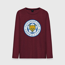 Лонгслив хлопковый мужской Leicester City FC цвета меланж-бордовый — фото 1