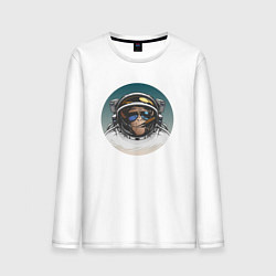 Лонгслив хлопковый мужской Космонавт 6.6, цвет: белый