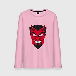 Лонгслив хлопковый мужской Маска Дьявола, цвет: светло-розовый