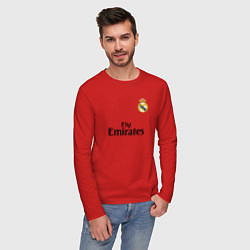 Лонгслив хлопковый мужской Real Madrid: Fly Emirates, цвет: красный — фото 2