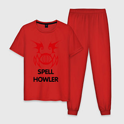 Пижама хлопковая мужская Dark Elf Mage - Spell Howler, цвет: красный