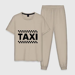Пижама хлопковая мужская Taxi, цвет: миндальный
