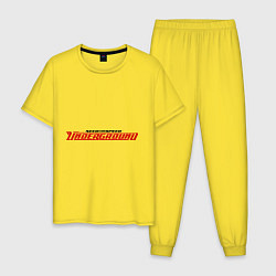 Пижама хлопковая мужская NFS Undeground, цвет: желтый