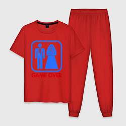 Пижама хлопковая мужская Game over, цвет: красный