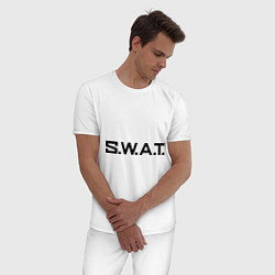 Пижама хлопковая мужская S.W.A.T, цвет: белый — фото 2