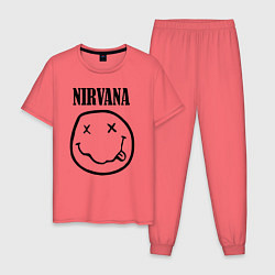 Пижама хлопковая мужская Nirvana, цвет: коралловый