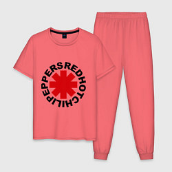 Пижама хлопковая мужская Red Hot Chili Peppers, цвет: коралловый