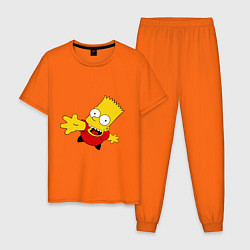 Пижама хлопковая мужская Simpsons 8, цвет: оранжевый