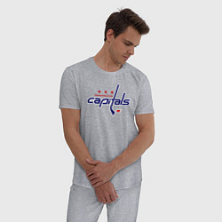 Пижама хлопковая мужская Washington Capitals цвета меланж — фото 2