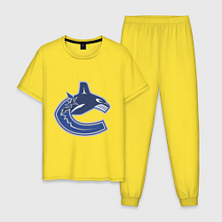 Пижама хлопковая мужская Vancouver Canucks, цвет: желтый