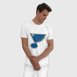 Пижама хлопковая мужская St Louis Blues, цвет: белый — фото 2