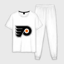 Пижама хлопковая мужская Philadelphia Flyers, цвет: белый
